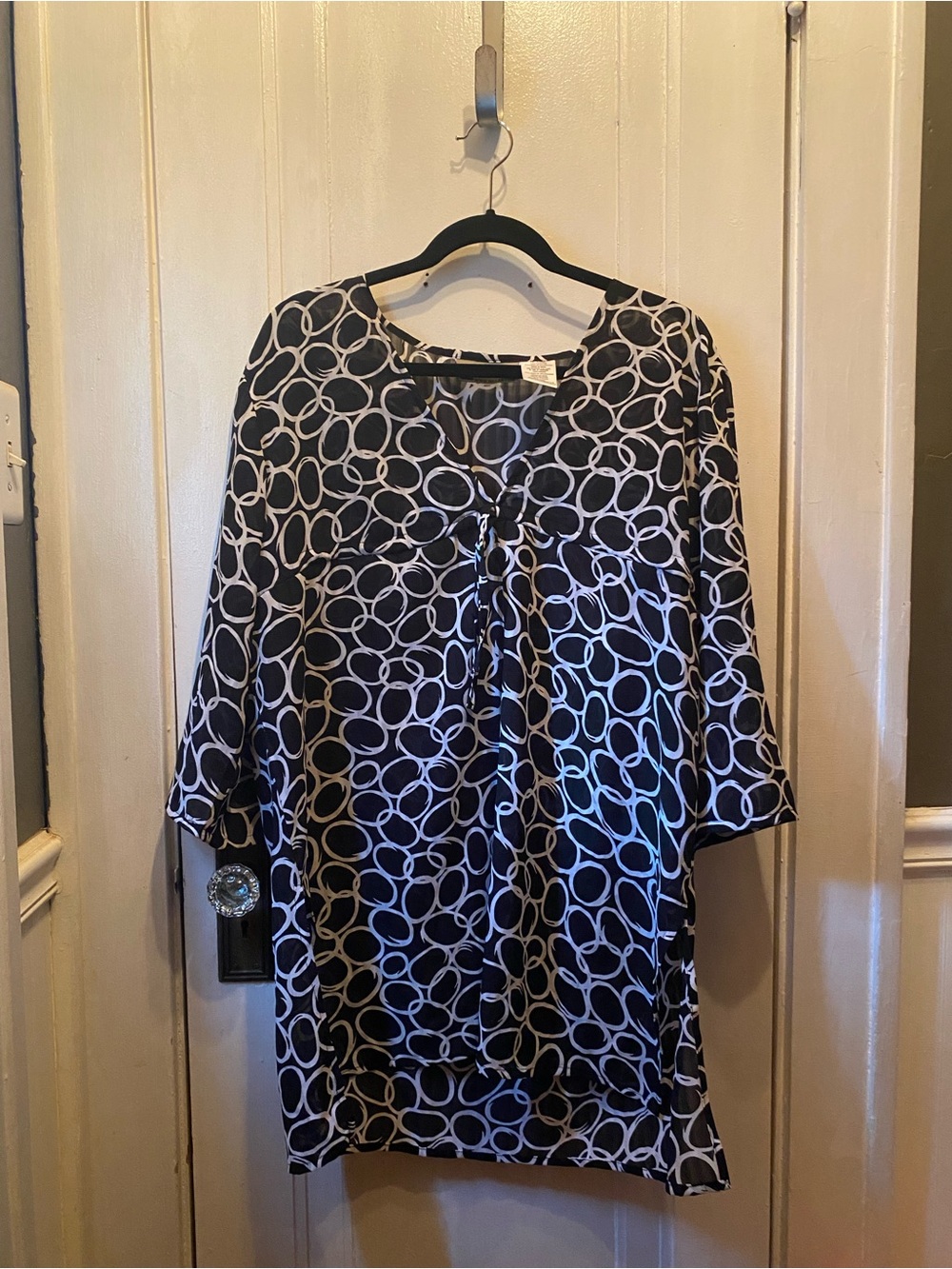 Women’s Black & White Print Blouse